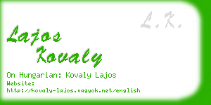 lajos kovaly business card